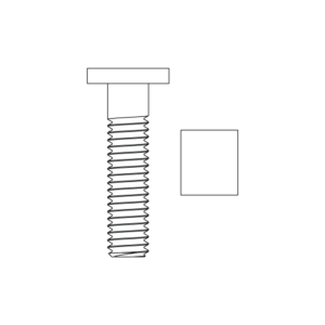 T-spårskruv A2 M8x22
