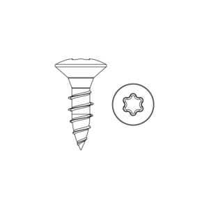 Skruv TP A2 Kullrig TX 4,0x8