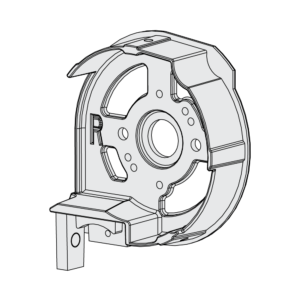 Gavelbeslag höger, seriekoppling kassett